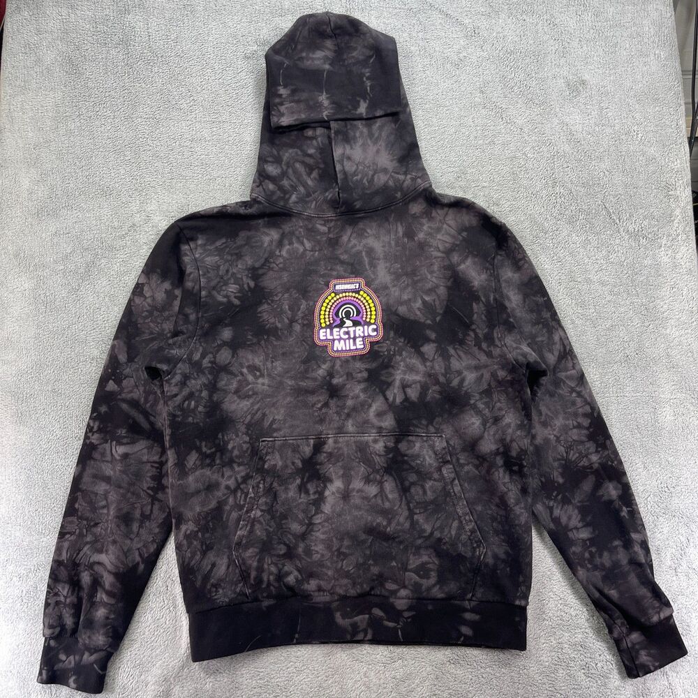 Insomniac Electric Mile Hoodie Mens Small Gray Tie-Dye Graphic Rave Festival EDC